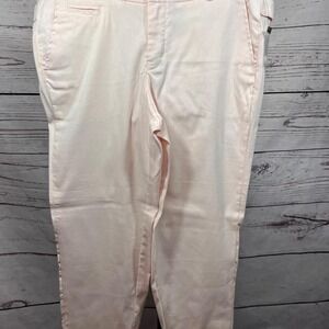Norma Kamali NK193106S Pink Cropped‎ Pants Pin Stripes Size 12